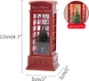 A decorative telephone booth with a Christmas tree inside, shown with size indicators. Náhled obrázku produktu