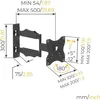 TV Wandhalterung Neigbar Schwenkbar, 19-43 Zoll, Max 45 kg, Produktbild-Vorschau 6