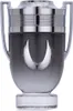 A close-up studio shot of a Paco Rabanne Invictus Platinum Eau de Parfum bottle. Produktbild-Vorschau