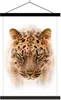 MuchoWow® Textilposter Leopard - Kopf - Weiß 60x90 cm mit Produktbild-Vorschau 1