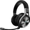 A studio shot of a black gaming headset with gray accents. Produktbild-Vorschau
