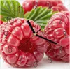 Wanduhr aus Glas mit Motiv Frische Himbeeren- 30 x 30 cm - Produktbild-Vorschau 1