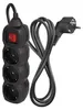 Steckdosenleiste 1,5 m / 3 Steckdosen / Schalter / schwarz / PVC / 1,5 mm2 Náhled obrázku produktu