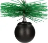 A close-up view of a chimney brush with green bristles and a black ball weight. Produktbild-Vorschau
