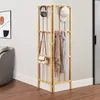 Eckgarderobe 'Hyllestad' 165,5x92x8cm Bambus Produktbild-Vorschau 1