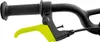 A close-up view of a bicycle handlebar with a grip and a neon green brake lever. Produktbild-Vorschau