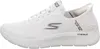 Side view of a white Skechers walking shoe. Voir les images du produit