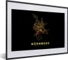 MuchoWow® Gerahmtes Poster Nürnberg - Karte - Gold - Produktbild-Vorschau 1