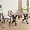 A dining table with four chairs in a modern dining room setting. Produktbild-Vorschau