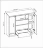 Moderne Kommode 120 cm mit 2 Türen und 4 Schubladen Produktbild-Vorschau 3
