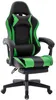 A black and green gaming chair with a headrest and footrest is shown against a white background. Produktbild-Vorschau