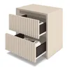Nachttisch Kaschmir Beige 42x30x45 cm mit zwei Schubladen – Produktbild-Vorschau 3