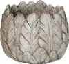 Clayre & Eef Pot de fleurs Ø 19x16 cm Gris Pierre Plumes Voir les images du produit 1