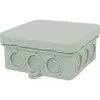 A light gray junction box with multiple circular entry points on its sides, presented against a white background. Náhled obrázku produktu