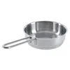 A stainless steel saucepan with a handle, shown against a white background. Produktbild-Vorschau