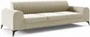 LIKMA Ekrü 3 Sitzer Samt Sofa Elsa 234x77x93 cm 3-er Produktbild-Vorschau 9