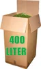 A large cardboard box with green text indicating its volume. Produktbild-Vorschau