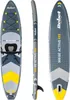 Three views of an inflatable stand-up paddleboard with a seat attachment, presented on a white background. Náhled obrázku produktu