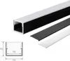 2m Schwarze Aluprofil Alu Schiene Kanal System für LED Produktbild-Vorschau 2
