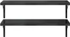 Two black shelves mounted on white brackets, displayed against a white background. Anteprima dell’immagine prodotto