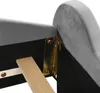 Close-up view of the connection bracket and wooden slat of a bed frame. Produktbild-Vorschau