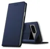 A dark blue flip case for a smartphone is shown, with the phone partially visible inside. Anteprima dell’immagine prodotto