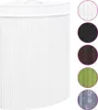 vidaXL Rohový kôš na bielizeň Bamboo White 60 L Náhľad obrázku produktu 7