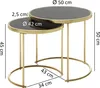 Two nesting tables with dimensions indicated by text and lines. Produktbild-Vorschau