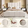 A bedroom scene featuring a bed, with close-up insets highlighting product features. Náhled obrázku produktu