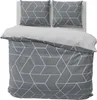 Bettwäsche 200x220 cm geometrisch grau anthrazit modern Produktbild-Vorschau 1
