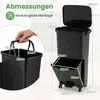 COSTWAY 36 L, pattumiera a 2 scomparti con scomparto Anteprima dell’immagine prodotto 3