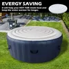 An inflatable hot tub cover is shown on a grassy lawn, with text overlay promoting energy saving. Podgląd zdjęcia produktu