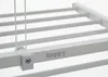 A close-up, studio shot of a white ceiling-mounted clothes drying rack. Podgląd zdjęcia produktu