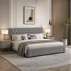 Letto imbottito con boxspring, dimensioni 160x200 cm, con Anteprima dell’immagine prodotto 5