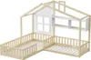 STILVORA  Kinderbett 90x200/140x70 Holzbett mit Fenster und Produktbild-Vorschau 5