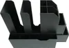 A black desk organizer with multiple compartments and drawers. Náhľad obrázku produktu