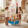 COSTWAY Kinder Tafel Holz, doppelseitige Spieltafel mit Produktbild-Vorschau 2