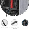 Close-up view of the underside of a robot vacuum cleaner, highlighting its brushes and mop attachment, with inset images detailing specific features. Produktbild-Vorschau