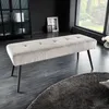 Design Sitzbank BOUTIQUE 100cm hellgrau Cord schwarze Produktbild-Vorschau 1