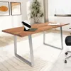 Schreibtisch 180x90x76 cm Akazie Massivholz / Metall Produktbild-Vorschau 2