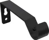 A black curtain rod bracket is shown against a white background. Produktbild-Vorschau