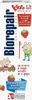 A colorful illustration of a toothpaste box with cartoon mice and strawberries. Produktbild-Vorschau