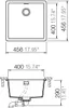 Technical drawing of a sink with dimensions. Produktbild-Vorschau