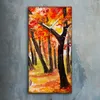 Wohnzimmer-Bild Leinwand Uhr Geräuschlos 30x60 Herbst Bäume Produktbild-Vorschau 2