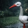 Gartenfigur Storch Metall, wackelnder Kopf mit Feder, Deko Produktbild-Vorschau 9
