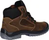 A side view of a brown work boot on a white background. Produktbild-Vorschau