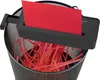 A paper shredder attachment sits on top of a trash can, shredding red paper. Anteprima dell’immagine prodotto
