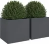 Pflanzkübel 2 Stk. Anthrazit 49x47x46 cm Stahl Produktbild-Vorschau 4