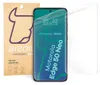 A product shot of a screen protector packaging and the screen protector itself, with a smartphone screen visible. Produktbild-Vorschau