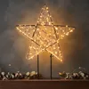 LED Metall Stern schwarz auf Fuß mit Twinkle Effekt für Produktbild-Vorschau 1